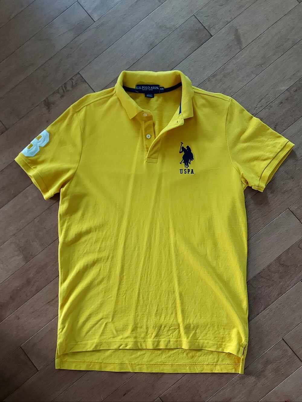 U.S. Polo Assn. Bright Yellow Polo with Navy Logo